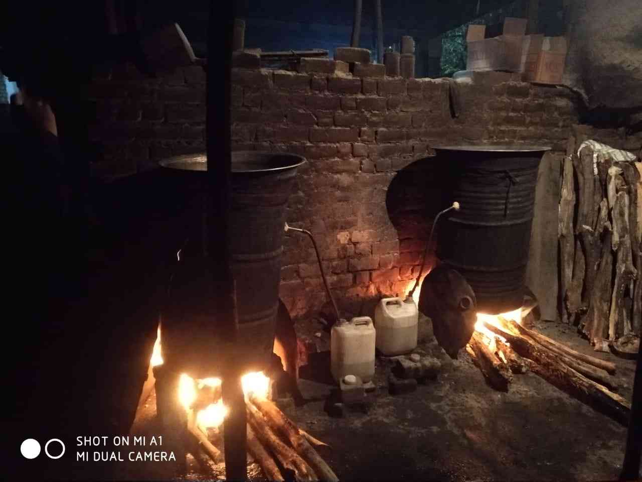 Liquor being made at an illegal distillery raided by special squad led by Nagpur Zone II DCP Vinita S